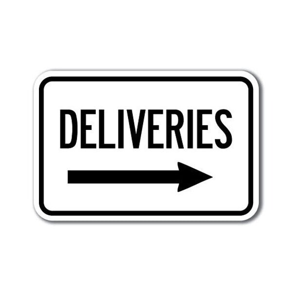 Signmission Safety Sign, 12 in Height, Aluminum, 18 in Length, Delivery Signs - Del right A-1218 Delivery Signs - Del right - main